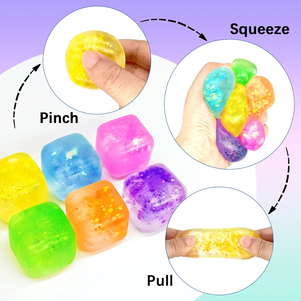 Fidget Cube Original - 1-15 Stück Squishy Maltose Schnee-Eiswürfel Stressbälle